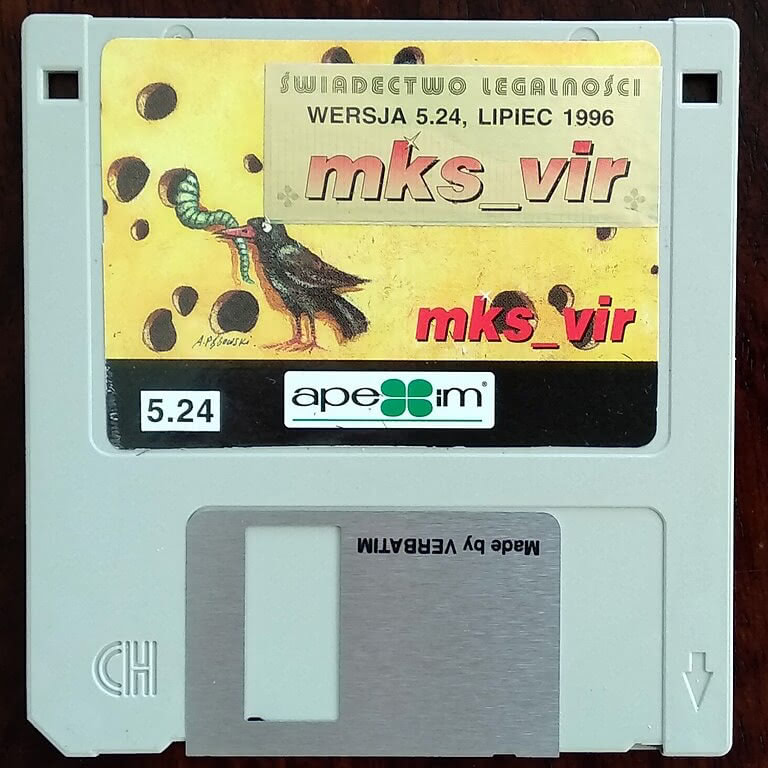 Floppy disk with mks_vir version 5.24 from 1996